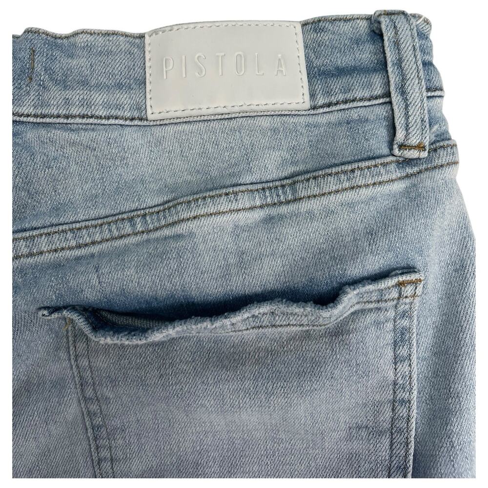 Pistola Jeans Womens 28 Blue Monroe Mid Rise Crop Cigarette Light Wash Straight - Picture 10 of 14